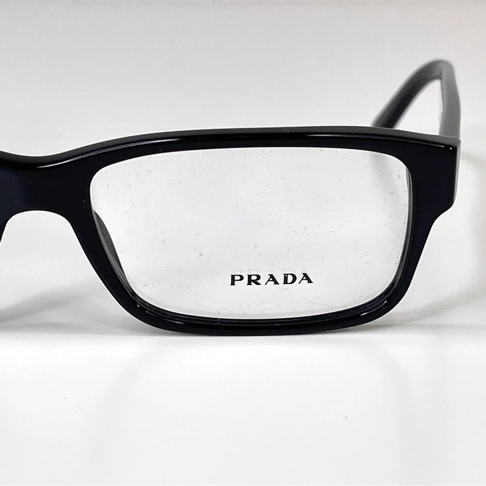 PRADA 55mm Rectangular Optical Glasses Black NEW In Case With Box